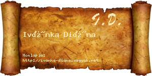 Ivánka Diána névjegykártya